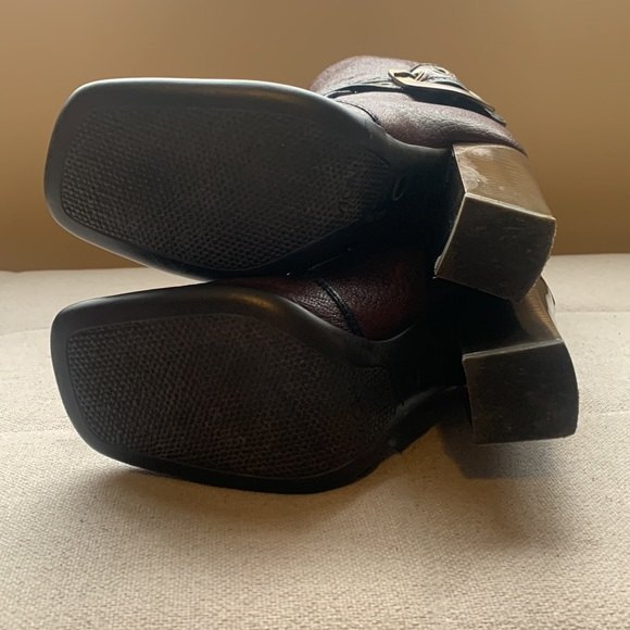 Vicini by Giuseppe Zanotti Leather Luxury Buckle Glass Heel Square Toe Sz 6 #103 - Picture 14 of 15